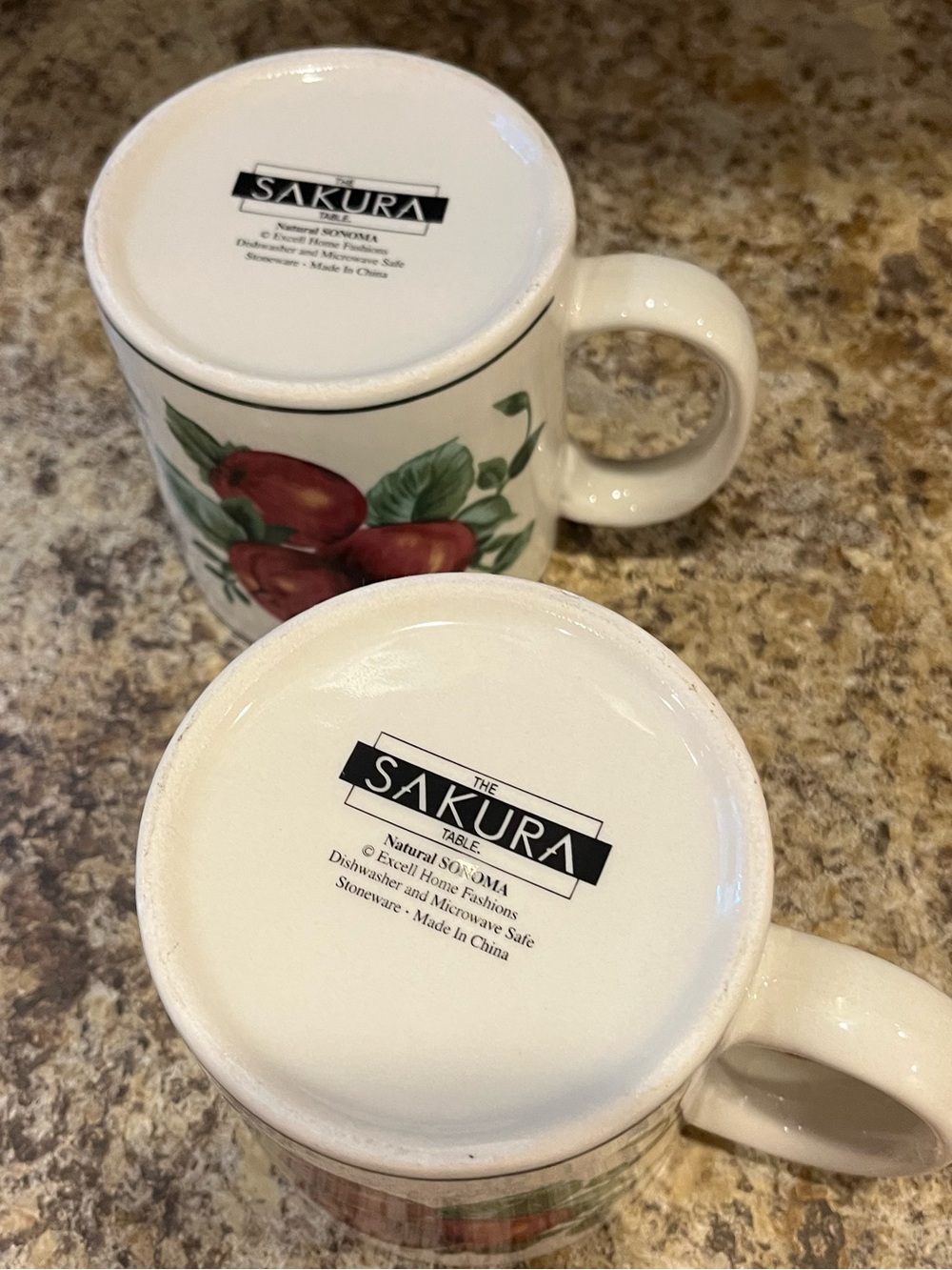 Sakura Sonoma Coffee Mugs Fruit Patterned 12 oz. set of 2 - Picture 6 of 12